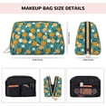 thumbnail image 2 of Cute Orange Daisy Makeup Bag, Large Capacity Travel Cosmetic Bag for Women Girls- Travel Toiletry Bag Leather Portable Waterproof Makeup Case Organizer with Handle, 2 of 4