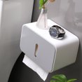 thumbnail image 3 of Waterproof Tissue Box Roll Toilet Paper Box Wall Mounted Tissue Box Dual Paper Outlet Waterproof And Moistureproof Tissue Rack For Bathroom Grey, 3 of 8