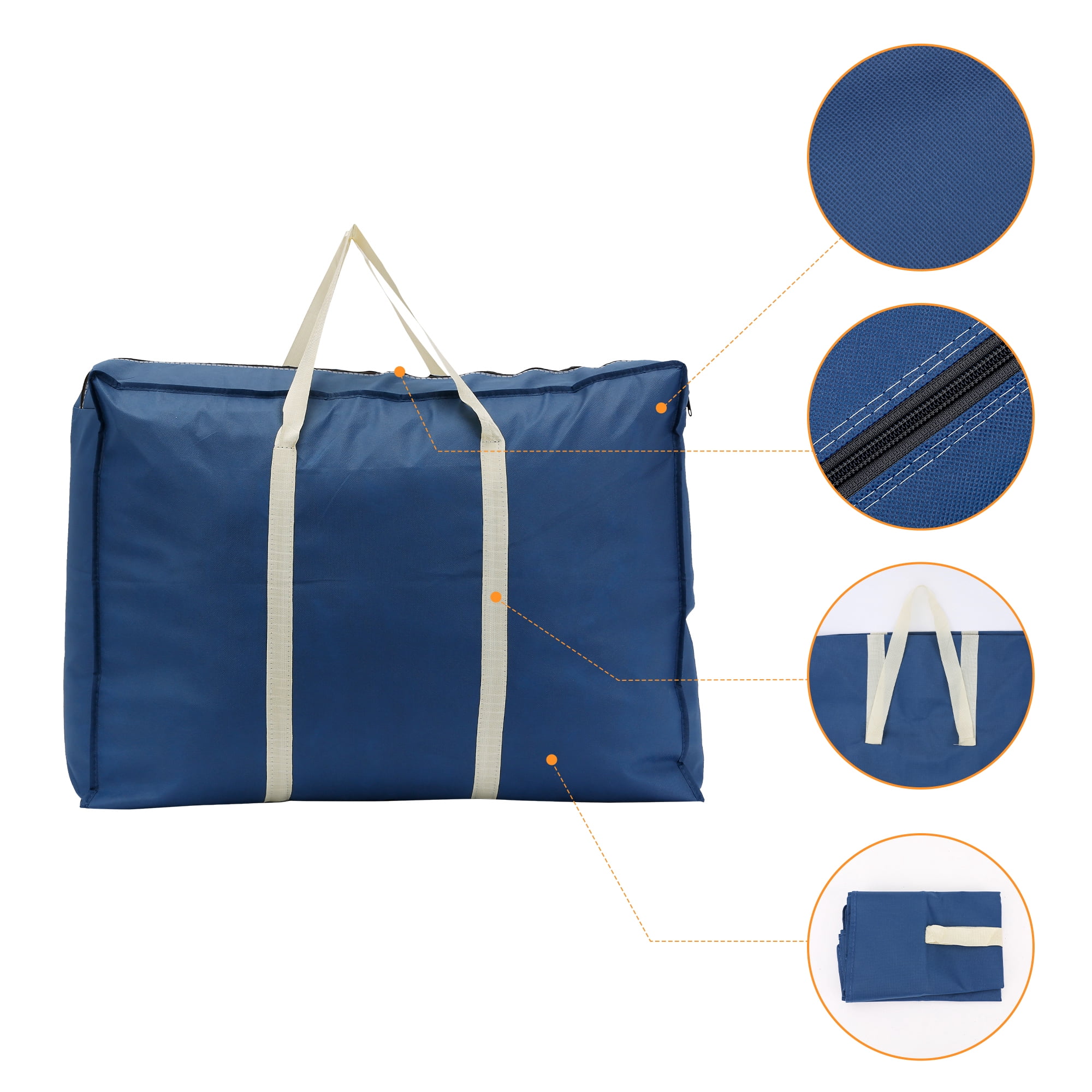 Unique Bargains 1 Pack Clothes Storage Bags Moving Bags Navy Blue 27*20*10in