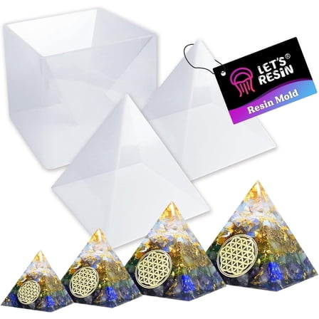 LET'S RESIN Pyramid Mold - Large Silicone Mold for DIY Jewelry, Paperweights & Home Decor (Height: 15cm/5.9inch)