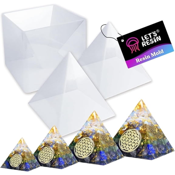 LET'S RESIN Pyramid Mold - Large Silicone Mold for DIY Jewelry, Paperweights & Home Decor (Height: 15cm/5.9inch)