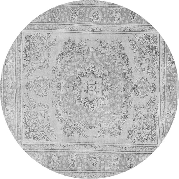 Ahgly Company Indoor Round Persian Gray Traditional Area Rugs, 7' Round