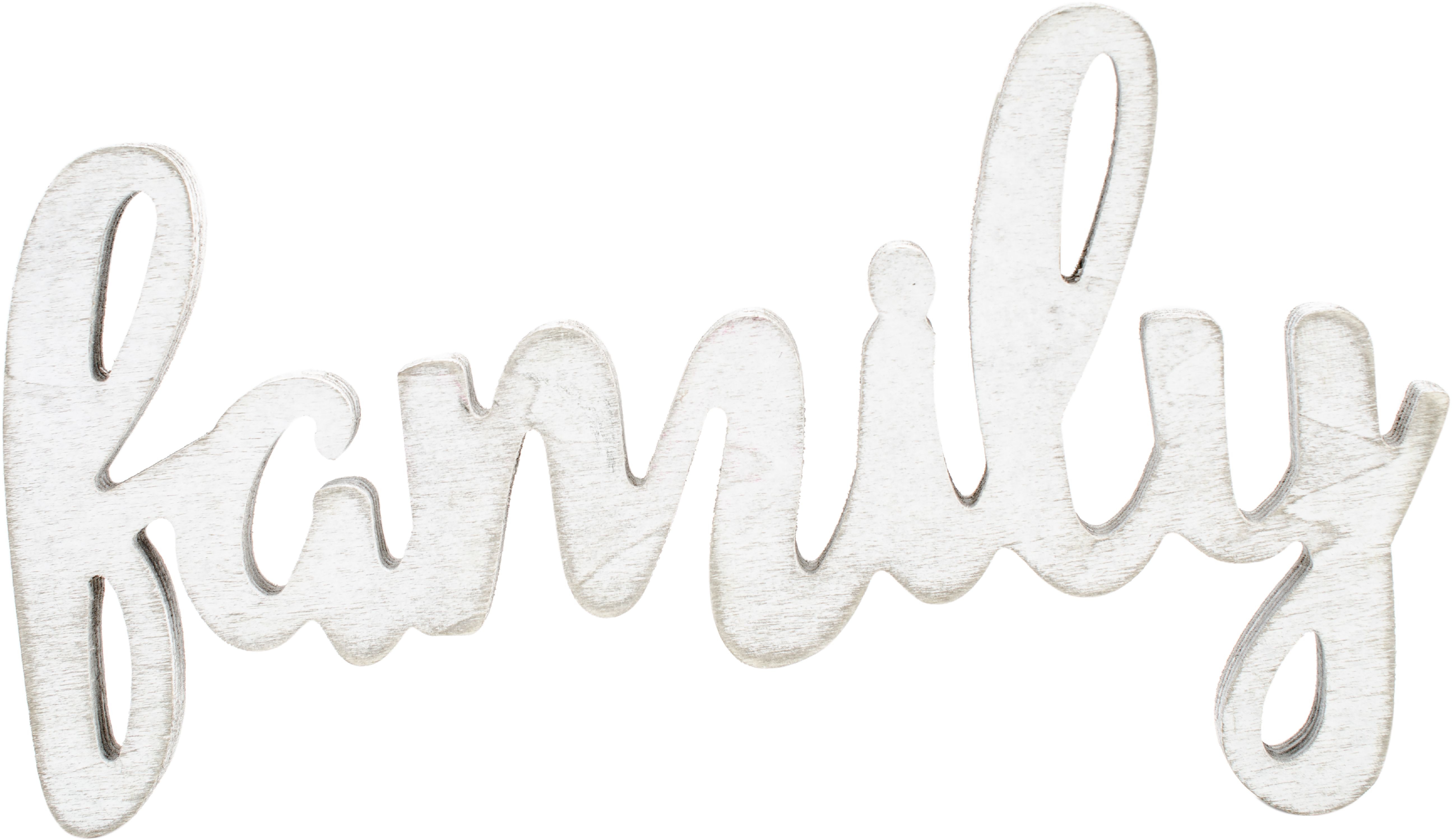 Hampton Art Hampton Art Script 'Family' White Wood Plaque Size 8x3, 1 Each