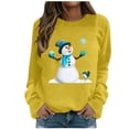 thumbnail image 2 of Jienlioq Hauts pour Femmes Mode Décontractée Imprimé de Noël Col Rond Ample Manches Longues Chandail en Molleton Blouse Cyberlundi, 2 of 3