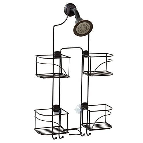 zenna home expandable overtheshower caddy, bronze