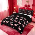 thumbnail image 2 of meiyoeat Pink Wild Flamingo Bedding,Tropical Animal Theme Duvet Cover Full For Girl,Reversible,3pcs,1 Duvet Cover and 2 Pillowcases, 2 of 6