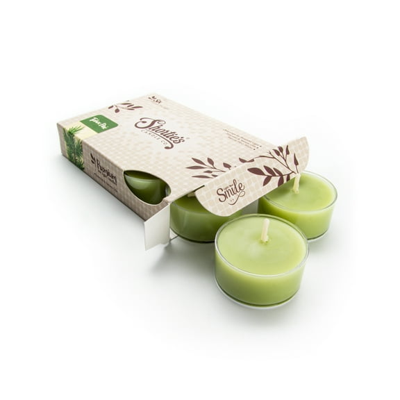 Tahoe Pine Tealight Candles - Highly Scented with Essential & Natural Oils - 6 Green Premium Scented Tea Lights - Shortie's Candle Company