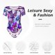 thumbnail image 4 of Balery Flying Butterflies Body de cuello redondo de manga corta para mujer Tops de manga corta Tops básicos-XX-Large, 4 of 7