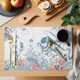 thumbnail image 2 of Coastal Octopus Placemats Set of 4, Summer Beach Nautical Ocean Coral Seahorse Placemats for Dining Table, Place Mats for Kitchen Tabletop, Waterproof Wipeable Dining Table Mats Set, 2 of 9