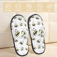 thumbnail image 2 of House Slippers for Women Men - cartoon bees funny white cute Lightweight House Shoes Fuzzy Slippers, Soft Slip-On Cozy House Slippers for Woman Indoor Outdoor, 2 of 7