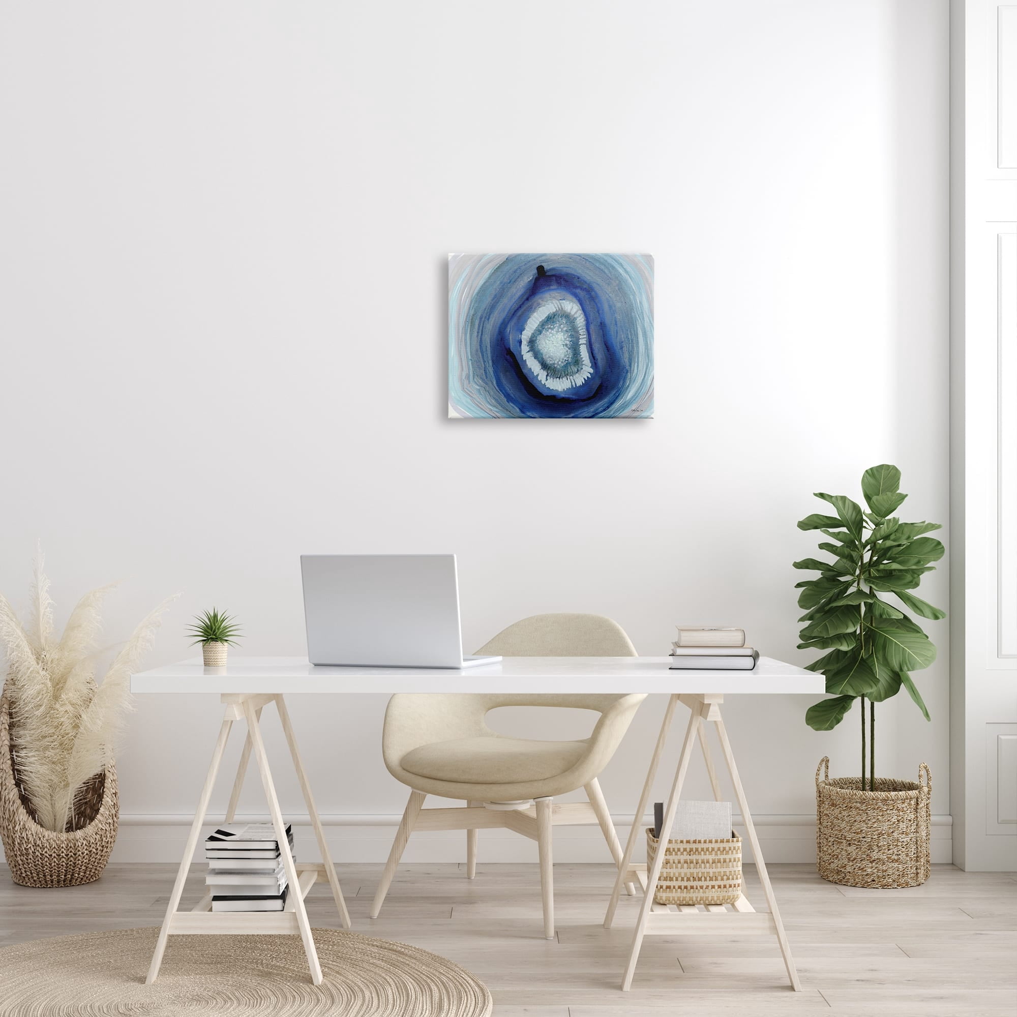 Stupell Industries Deep Blue Water Layers Abstract Modern Painting, 30 x 24, Design by Stellar Design Studio