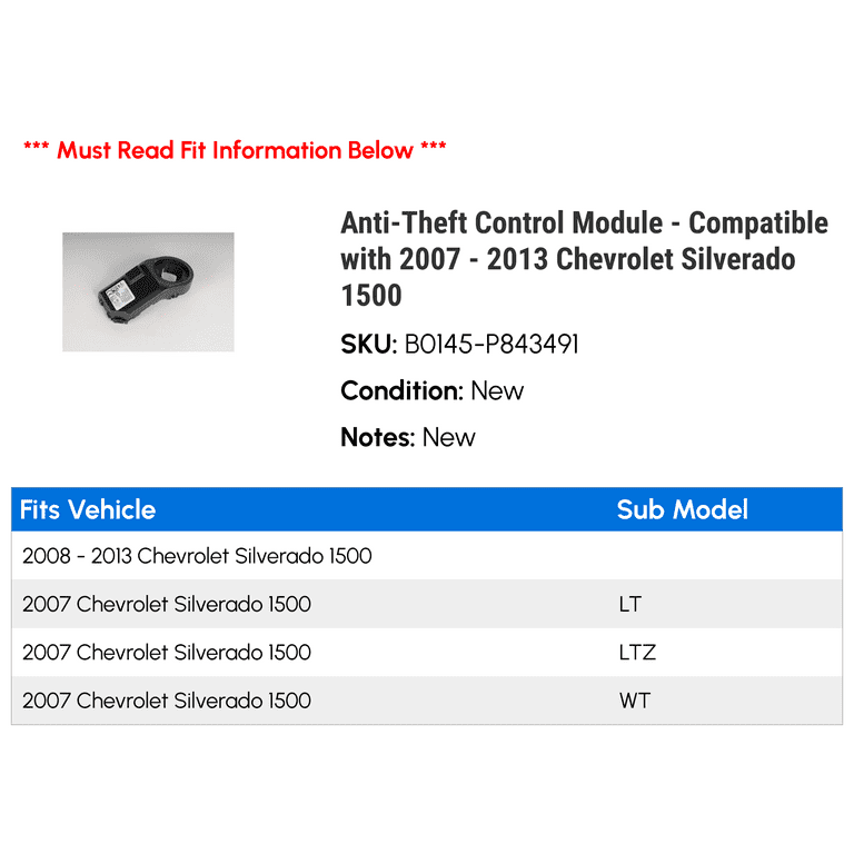 Genuine GM Theft Deterrent Module 13500157 | Anti-Theft Security Control Unit For 2012-2013 Chevy Sonic-664461
