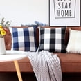 thumbnail image 3 of Buffalo Check Plaid Pillow Covers Farmhouse 16 x 16 Throw Pillow Covers Decorative Outdoor Throw Pillows for Couch Sofa Bed Christmas Home Decor Pack of 2 Black and White, 3 of 6