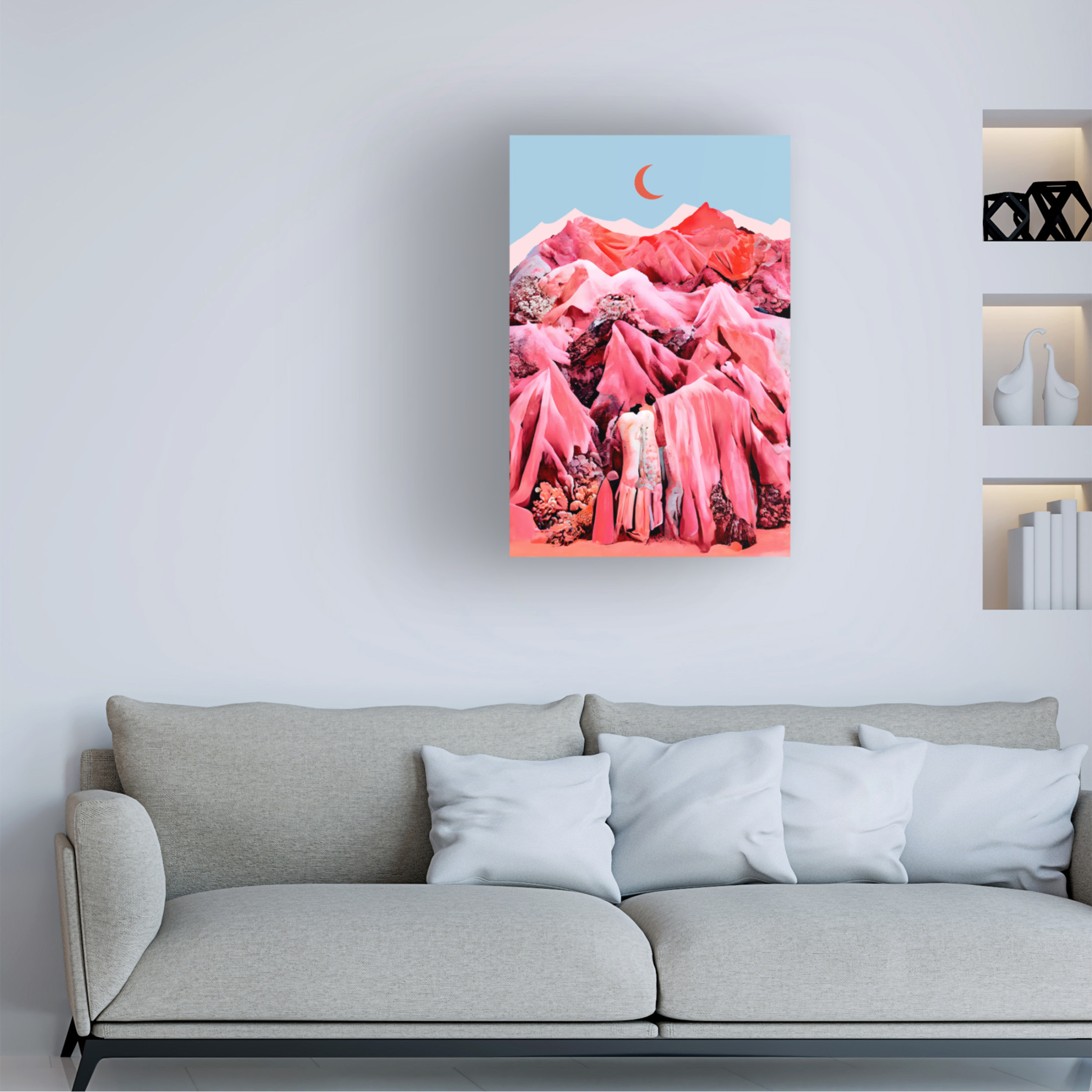 Canvas Wall Art - Treechild 'Textile Mountains' Wall Art for Living Room, Bedroom, or Office D?cor by Trademark Fine Art - 30 x 47 Inches