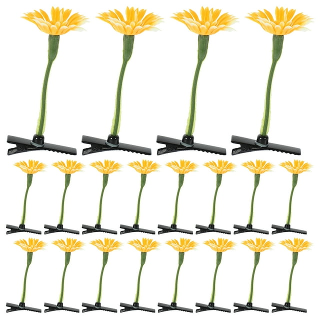 20 pinzas para el cabello con forma de girasol, ideales para fiestas y como adorno para el cabello.