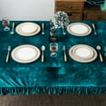 thumbnail image 4 of GLORY SEASON Velvet Luxurious Solid Rectangle Tablecloth Farmhouse Tablecloths for Party Baby Shower Kitchen Dinning Tabletop Decoration Green 52x70 in, 4 of 8