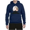 thumbnail image 2 of Wild Bobby, Hip Marilyn Monroe Portrait Classic Beauty Pose, Famous People, Unisex Graphic Hoodie Sweatshirt, Navy, Large, 2 of 4