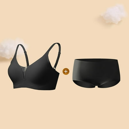 Wancir Bra and Panty Sets for Women Seamless Bralettes Lingerie Sexy Sets Comfortable Sports V Neck Bras Seamless Flat Panties Sets