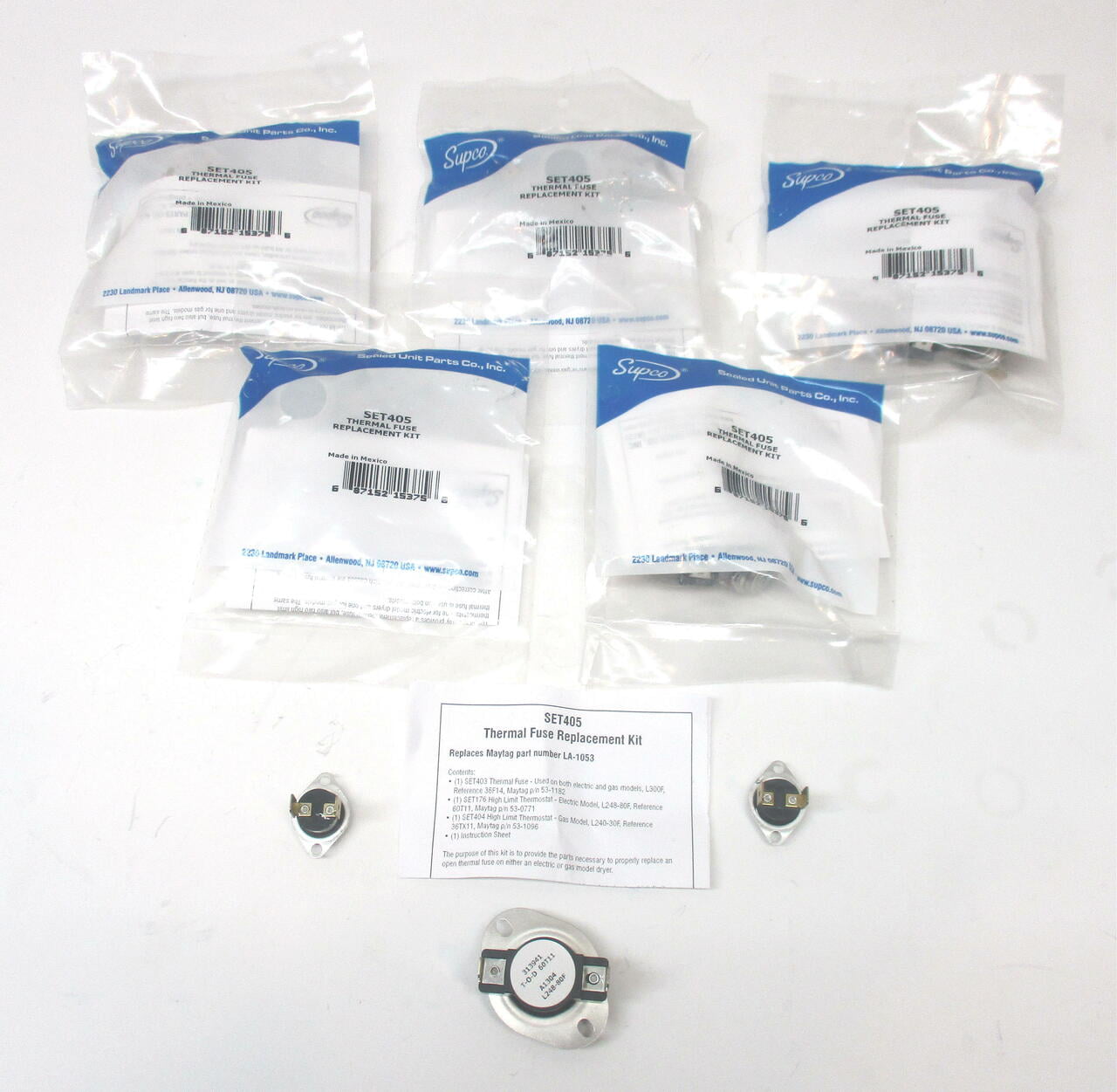 LA-1053  Maytag Dryer Thermostat Fuse Limit Set 5 Pack 