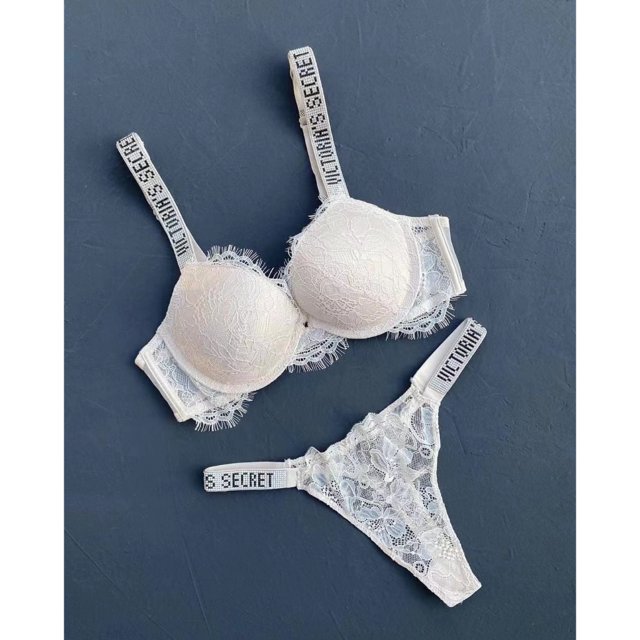 Victoria Secret 2023 Nuevo Conjunto De Lencería De Encaje Dos Piezas Sexy 3/4