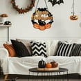 thumbnail image 5 of XINGXIANG Halloween Wooden Hanging Sign - 3 Style Pumpkin Bat Black Cat Door Decor 11.42x11.42 Inch Rustic Wall Plaque for Indoor Outdoor,Halloween Hanging Door Wooden Wall Decor Sign, 5 of 6