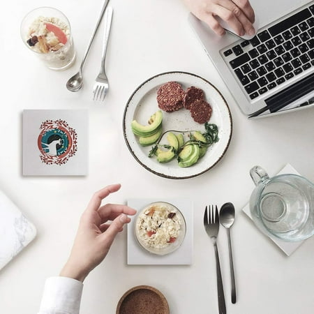 

FMSHPON Merry Christmas Set of 6 Coaster for Drinks Absorbent Ceramic Stone Coasters Cup Mat with Cork Base for Home Kitchen Room Coffee Table Bar Decor