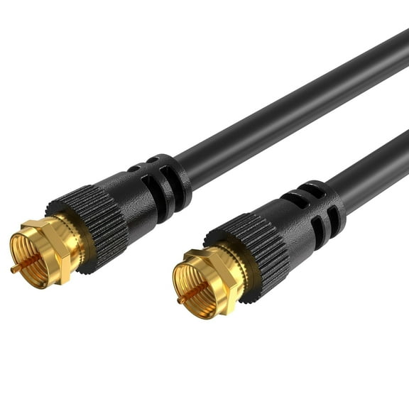 Coaxial Cable 3-Pack of RG6 Coax Dual Shielded with Weatherproof F Type Connector Indoor Outdoor for Satellite Dish Cable TV Antenna, 3ft, Black, Cables Direct Online