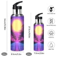 thumbnail image 2 of Yayeee 20oz Insulated Water Bottle Double Wall Stainless Steel with Flip Straw Lid, Purple Neon Road, 2 of 7
