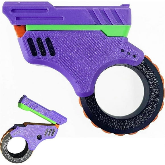 3D Printed Gun Fidget Ring EDC Fidget Spinner Hand Spinner Adult Fidget Toys,Promotionpurple
