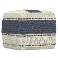 thumbnail image 6 of Simpli Home Grady 18 inch Wide Contemporary Square Pouf in Blue and Natural Handloom Wool and Cotton, 6 of 8