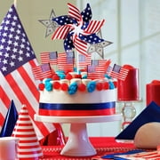 CuiLiyq 10 Pcs Patriotic Pinwheel, 8.26 Inch Red White and Blue Plastic Wind Spinner, 4th of July Garden Yard Outdoor Decor for Memorial Day Party