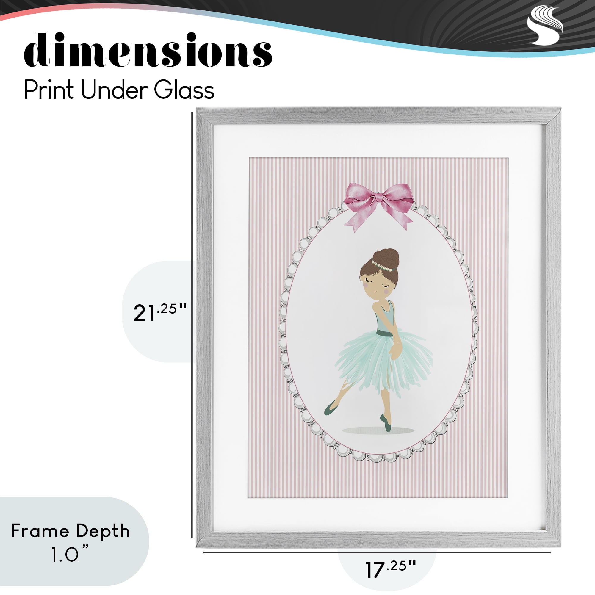 Stupell Industries Elegant Dance on Stripes Gray Framed Print Under Glass, design by Christine Simpson Art