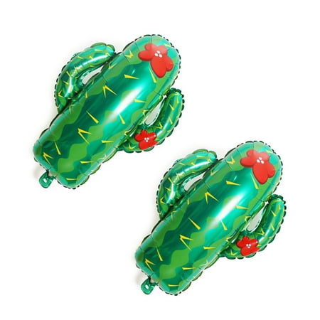 8 Pcs Green Balloons Luau Foil Tropical Blow up Toy Heart-shaped Plant Aluminum