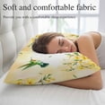 thumbnail image 5 of Watercolor Floral Pillow Covers, Linen Long Throw Pillow Case, Yellow Flower Hummingbirds Botanical Spring Holiday Pillow Protector Decorative Cushion Cover for Living Room/Bedroom 20" x 26", 5 of 8