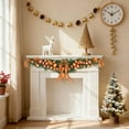 thumbnail image 2 of 150cm Christmas "Horn" Vine Garland with Painted Balls, Unique Holiday for Mantel Staircase Wall Decor, Indoor Outdoor Festive Decoration(Orange), 2 of 6