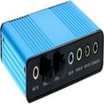 thumbnail image 2 of HLONK Carte Son Externe USB 2.0 Adaptateur Audio Surround 5.1 6 Canaux pour PC-Bleu F115768, 2 of 7
