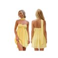 thumbnail image 2 of LMLYSoH Women's Tube Top Mini Dress Summer Fashionable Strapless Sleeveless Sweetheart Neck Dress with Scarf, 2 of 9