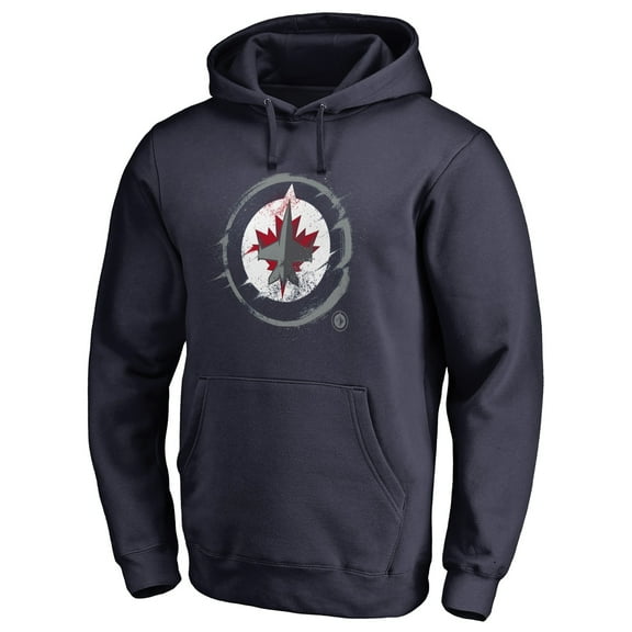 Men's Navy Winnipeg Jets Splatter Logo Pullover Hoodie