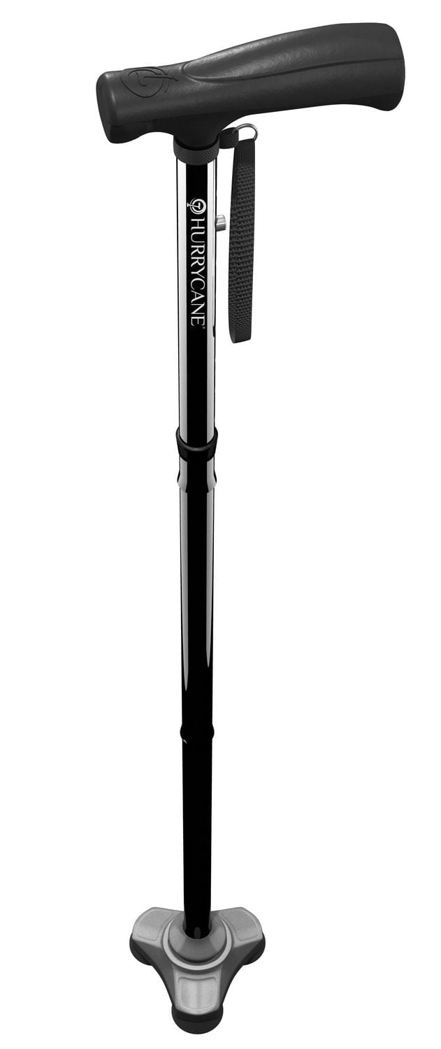 Canne pliante HurryCane édition Freedom avec poignée en T, noir La canne la plus vendue aux États-Unis