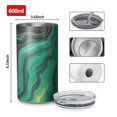 thumbnail image 4 of 20oz Coffee Tumblers Green Marble Color Flow Pattern Stainless Steel Vacuum Insulated Travel Tumbler Coffee Cups Mug with Lid and Straw with Cleaning Brush for Cold & Hot Drinks, 4 of 5