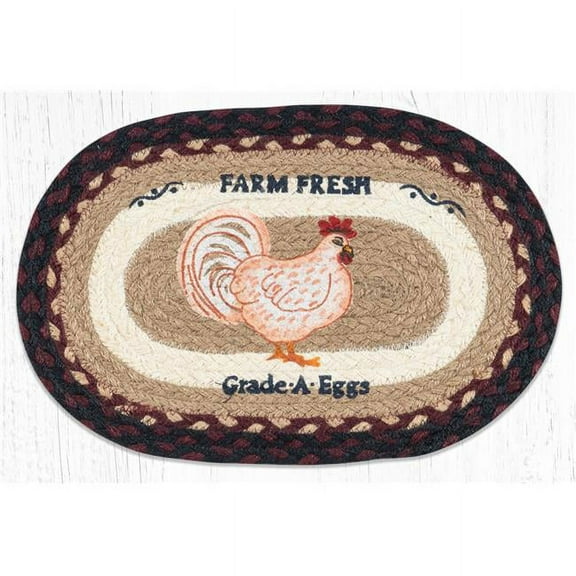 Capitol Importing 81-344FC 10 x 15 in. MSP-344 Farmhouse Chicken Printed Oval Swatch