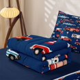 thumbnail image 5 of Erosebridal Cartoon Fire Truck Zipper Twin Comforter Sets with Fitted Sheet and 2 Pillowcases,Equipment Vehicle Theme Zipper Bedding Set For Boys,Navy Blue Reversible,4pcs, 5 of 7
