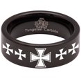 thumbnail image 5 of Iron Cross Tungsten Carbide Ring, 5 of 9