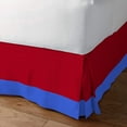 thumbnail image 2 of D.N.G. BEDDINGS 1 Piece Split Corner Two Tone Tailored Bed Skirt, Twin Size 6 Inch Deep Pocket, 800 Thread Count, 100% Egyptian Cotton, Solid Red/Royal Blue Color., 2 of 3