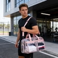 thumbnail image 6 of FEOLGEHLY Gym Bags for Women Men, Clear Travel Bags, PVC Large Capacity Travel Bag, Security-Friendly Clear Tote for Gym Sports Events, Waterproof Lightweight Duffle with Handles (Pink), 6 of 7