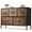 Rustic Brown Wood Grain Print, variant on GALAXHERO 5 Drawer Dresser, Long Fabric Storage Unit for Bedroom, Closet, Living Room, Hallway & Nursery, Charcoal Black, Large Size