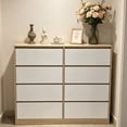 thumbnail image 2 of Ktaxon 8 Drawer Double Dresser Wood Dresser Organizer Storage Cabinet Chest of Drawers for Bedroom Hallway Living Room, White, 2 of 5