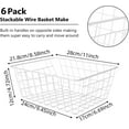 thumbnail image 5 of Manss 6 Pack Metal Wire Baskets for Organizing,Household Pantry Storage Freezer Organizer Bins with Handles, Freezer Baskets for Upright Freezer, Refrigerators, Kitchen Cabinets, White, 5 of 8