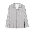 thumbnail image 3 of Oplxuo Women's Long Pants Pajamas Sets Casual Striped Button Down Sleepwear Loose Long Sleeve Lapel Shirts 2 Piece Lounge Sets, 3 of 4
