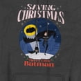 thumbnail image 2 of Merry Little Batman Saving Christmas Unisex Adult Pull-Over Heather Hoodie, Black Heather, X-Large, 2 of 3